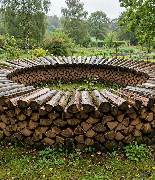 Circular log ring holzhausen – firewood storage outdoor