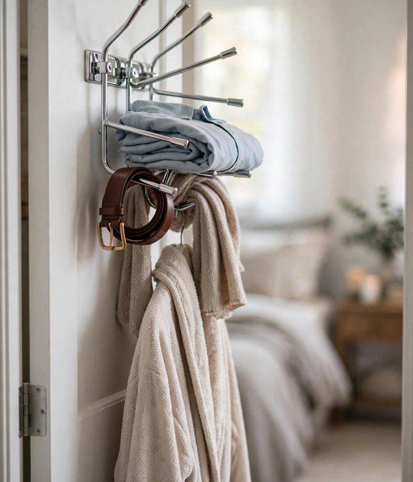30 Bedroom Storage Ideas for Clothes, Shoes and Everything Else 12 Closet Door Valet Hooks – bedroom storage ideas