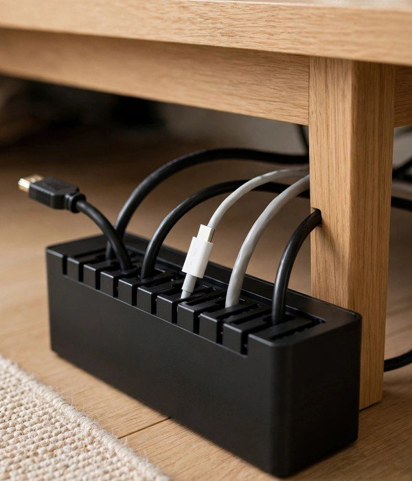 50 Home Organization Ideas for Every Room 33 Cord Management Box
