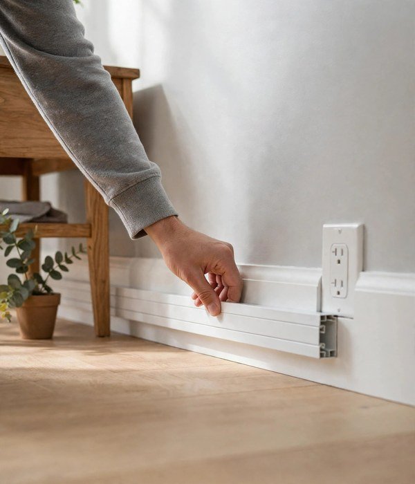 Cord Raceway Along the Baseboard