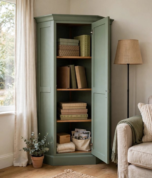 Corner Cabinet – living room storage ideas