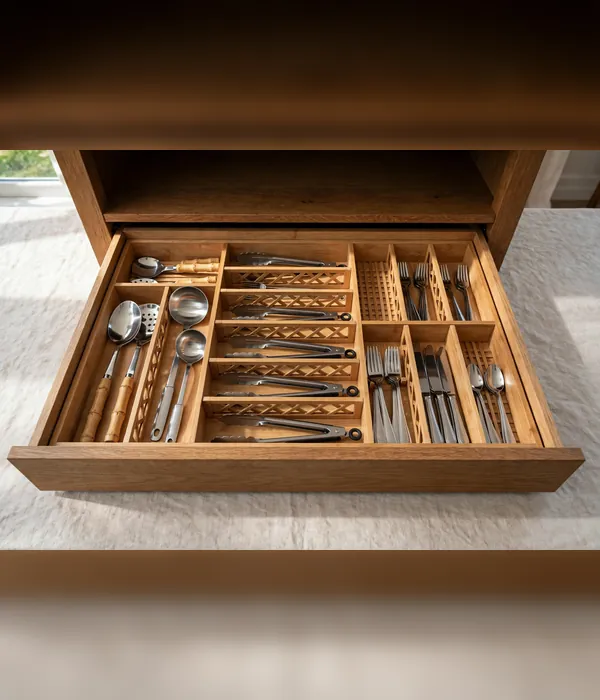 Drawer Dividers for Serving Pieces – dining room storage ideas