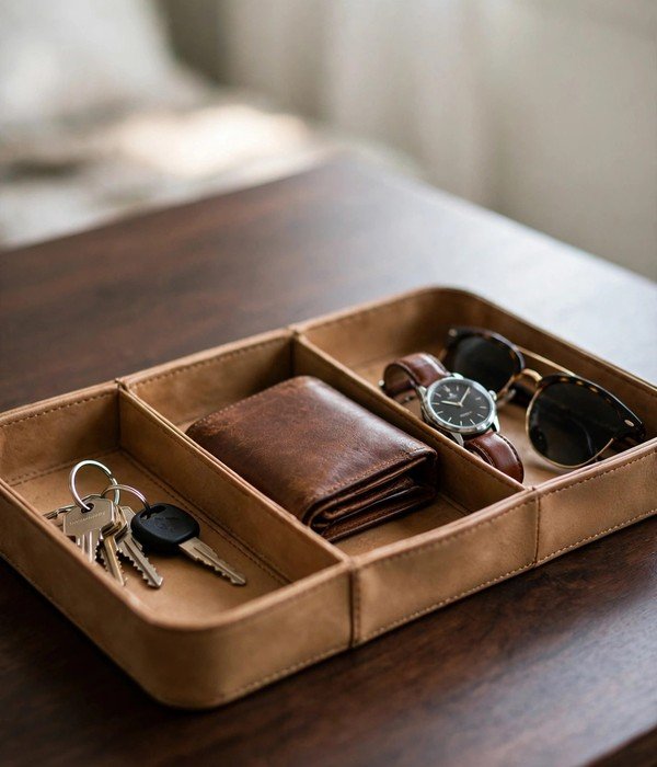30 Bedroom Storage Ideas for Clothes, Shoes and Everything Else 23 Dresser-Top Valet Tray