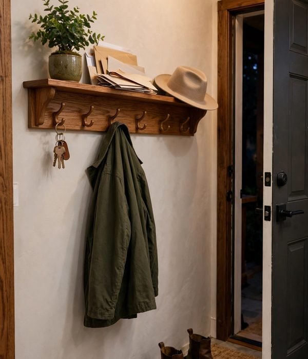 15 Practical Gifts for New Homeowners (Storage Edition) 11 Entryway Hook Rail with Shelf