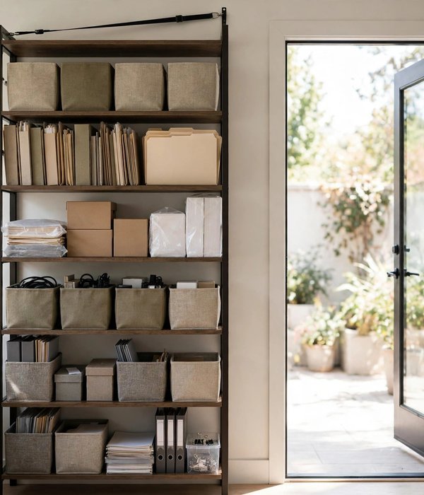 Freestanding Shelf Tower at the Room's Edge