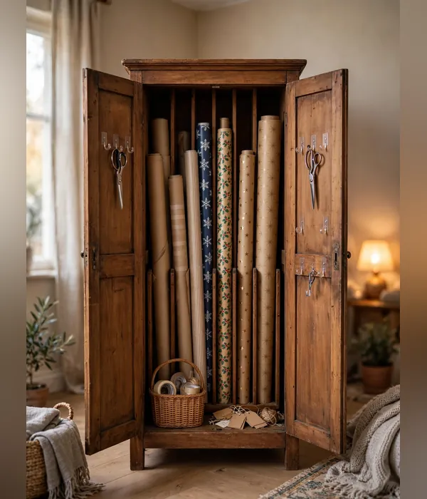 Gift-Wrap Armoire Nook