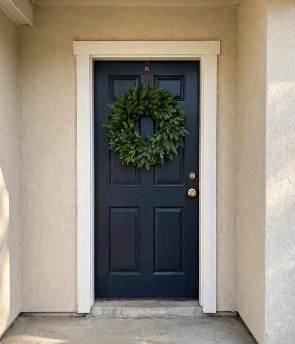 12 Minimalist Christmas Decor Ideas for a Calm, Clutter-Free Home 6 Hang One Wreath
