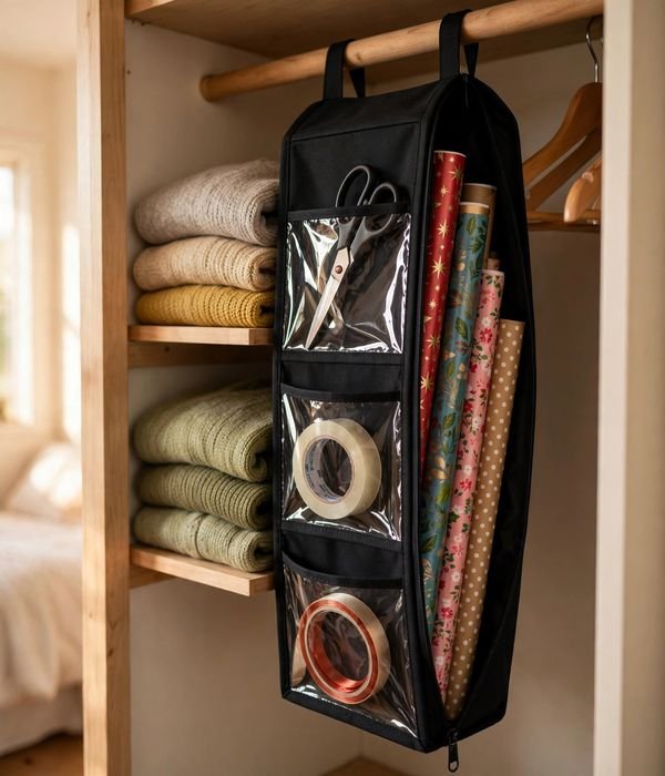 10 Wrapping Paper Storage Ideas for Closets and Carts 3 Hanging Garment-Bag Wrap Organizer – wrapping paper storage ideas