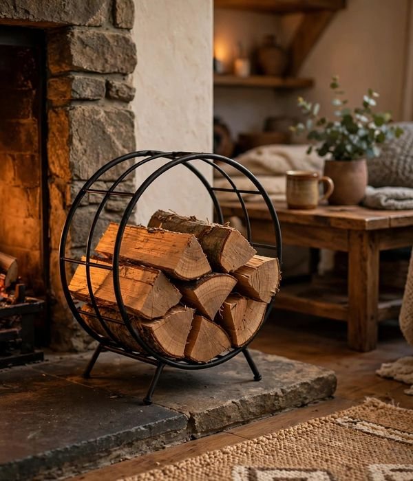 Indoor transition stack – firewood storage outdoor