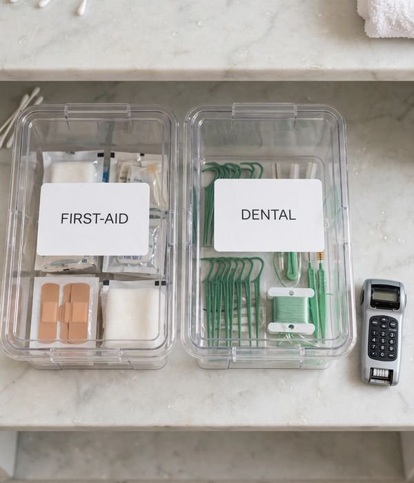 30 Bathroom Storage Ideas for Small and Large Bathrooms 26 Labeled bathroom storage bins