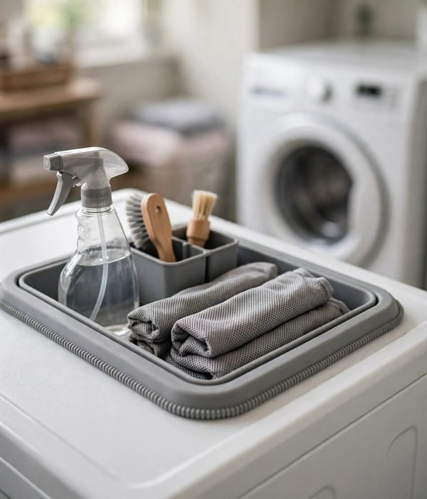Machine-Top Guard Shelf – laundry room organization ideas