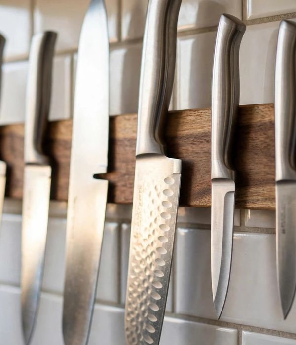 35 Kitchen Storage Ideas for Every Cabinet, Counter and Corner 25 Magnetic Knife Strip – kitchen storage ideas