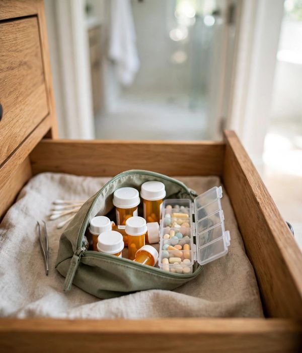30 Bathroom Storage Ideas for Small and Large Bathrooms 25 Lockable medicine pouch in bedroom drawer – bathroom storage ideas