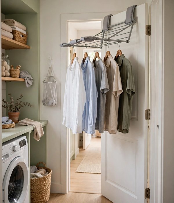 Over-Door Drying Rack – laundry room organization ideas