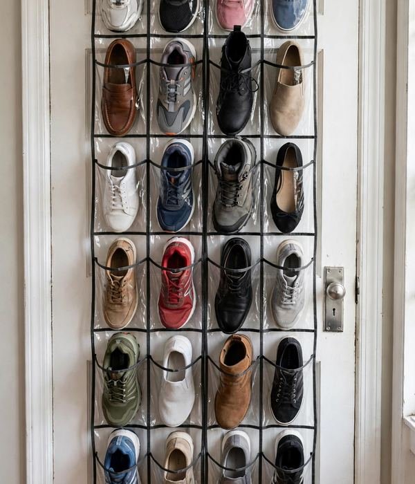 50 Home Organization Ideas for Every Room 16 Over-Door Shoe Organizer – home organization ideas
