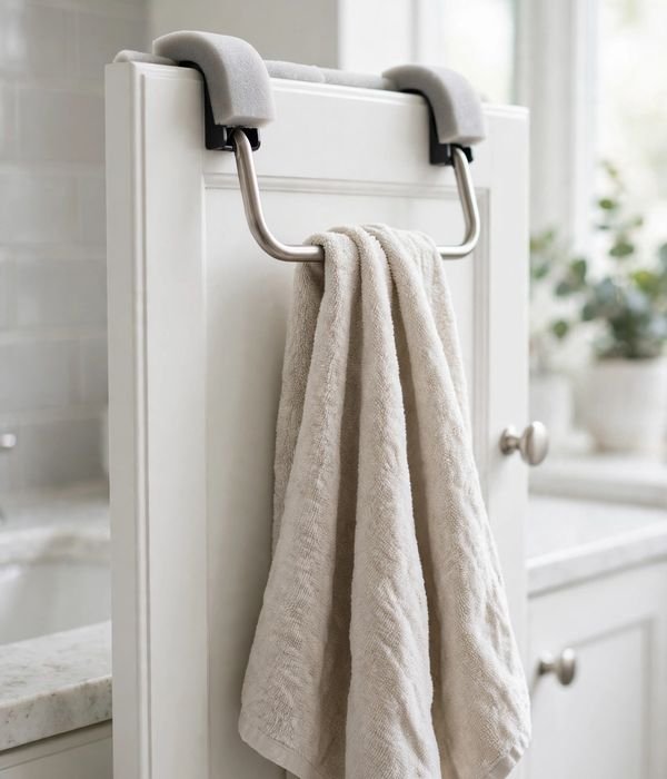 30 Bathroom Storage Ideas for Small and Large Bathrooms 24 Over-the-cabinet-door towel bar