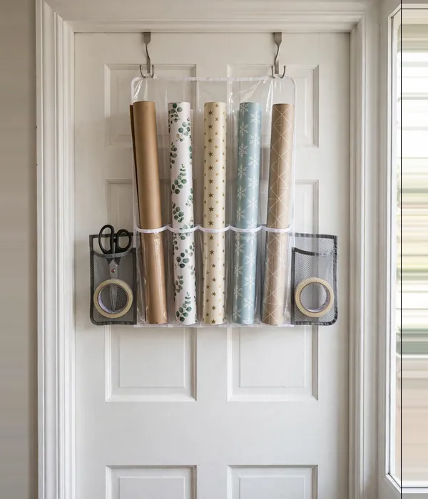 Over-the-Door Wrap Organizer – gift wrapping station