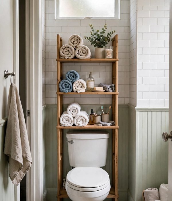 50 Home Organization Ideas for Every Room 21 Over-Toilet Etagere