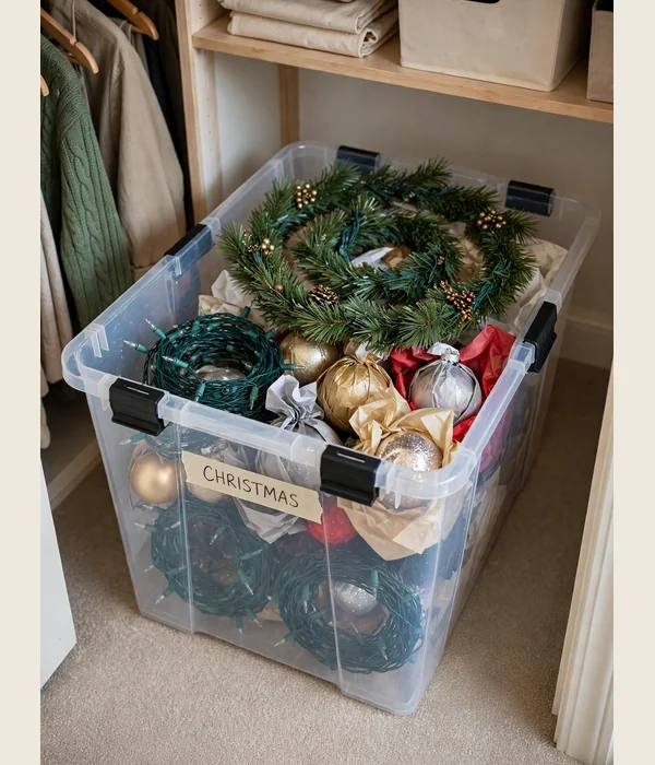 12 Minimalist Christmas Decor Ideas for a Calm, Clutter-Free Home 12 Pack It All Away