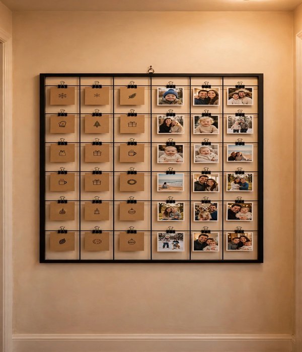 10 Advent Calendar Ideas That Double as Storage 12 photo clip frame advent calendar