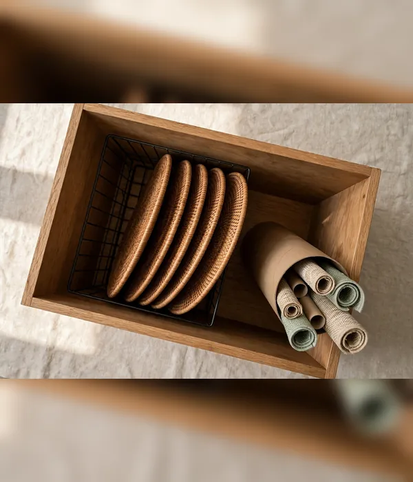 Placemat and Charger Organization – dining room storage ideas