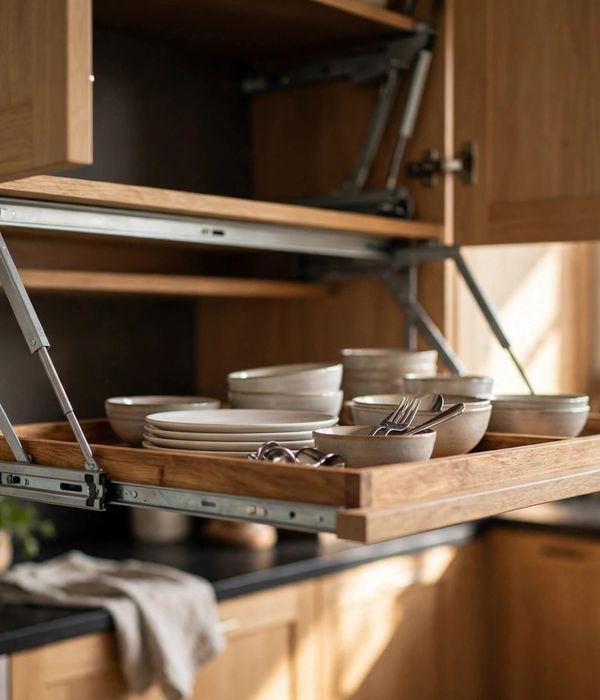 35 Kitchen Storage Ideas for Every Cabinet, Counter and Corner 37 Pull-Down Shelf for High Cabinets – kitchen storage ideas