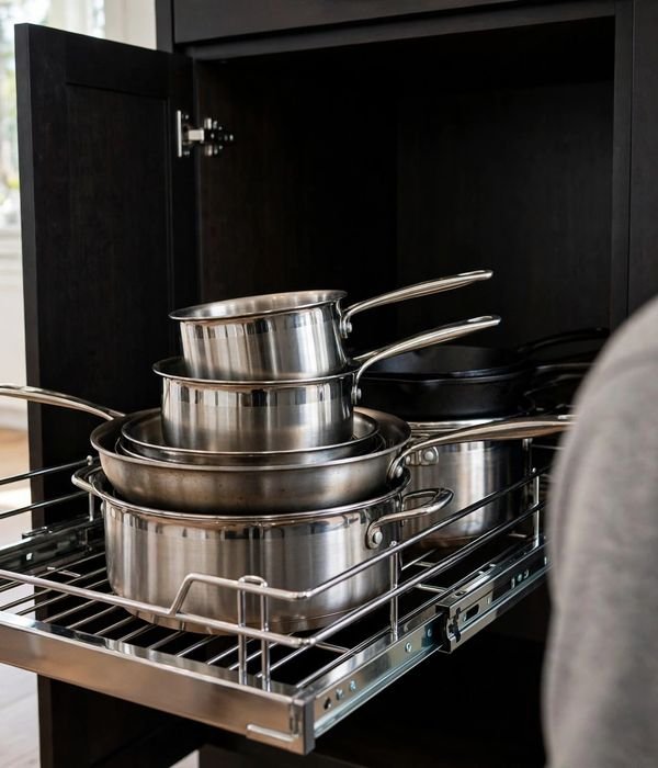 35 Kitchen Storage Ideas for Every Cabinet, Counter and Corner 5 Pull-Out Cabinet Trays