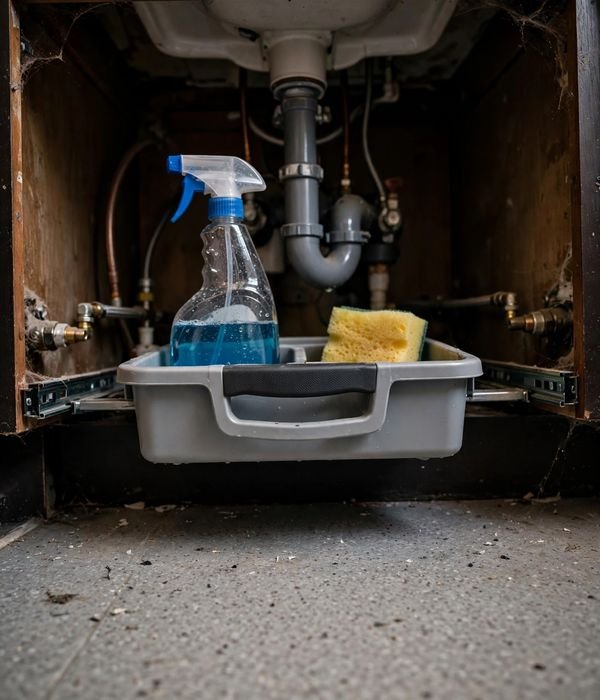 30 Bathroom Storage Ideas for Small and Large Bathrooms 23 Pull-out caddy sliding from under sink