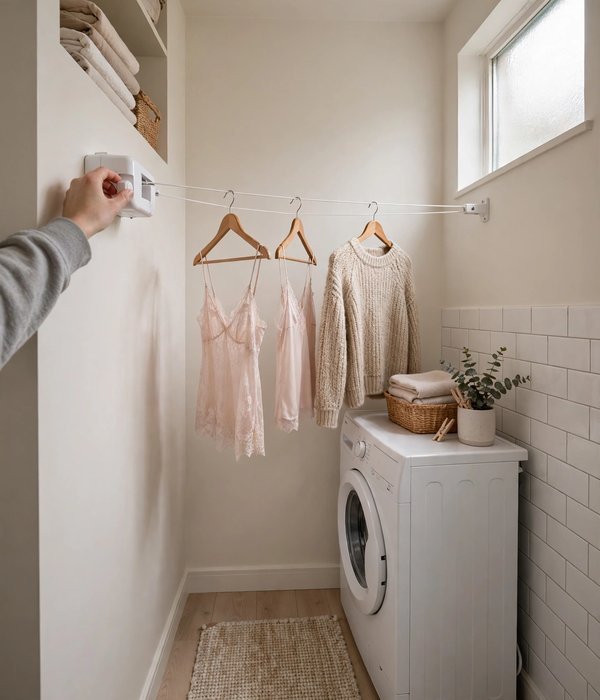 Retractable Clothesline – laundry room organization ideas