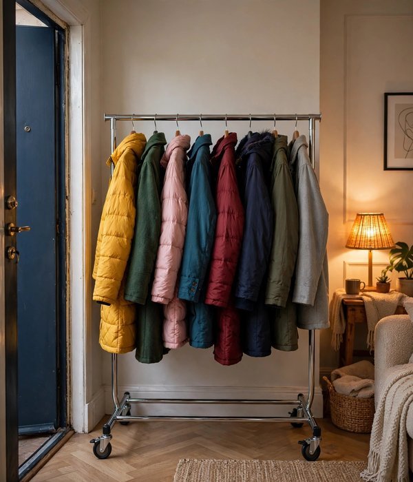 Roll in a Temporary Guest Coat Rack – guest coat storage party