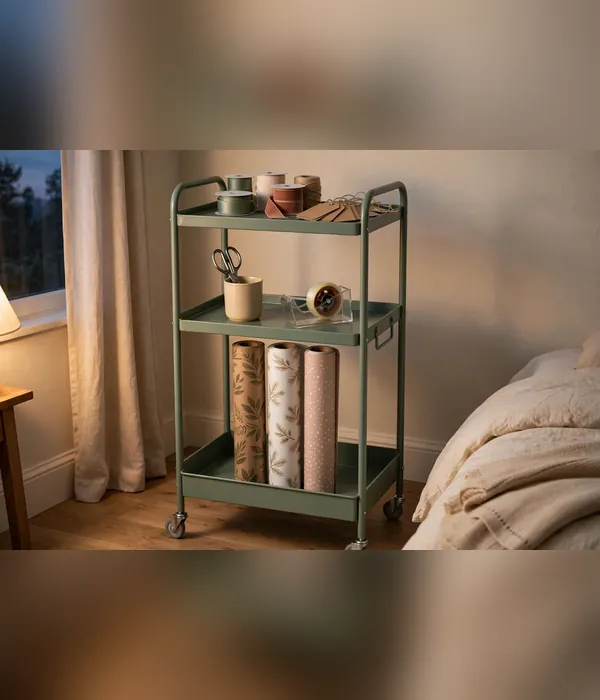Rolling 3-Tier Cart Station – gift wrapping station