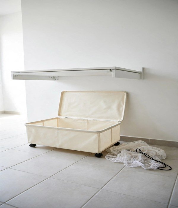 Rolling Under-Shelf Hamper – laundry room organization ideas