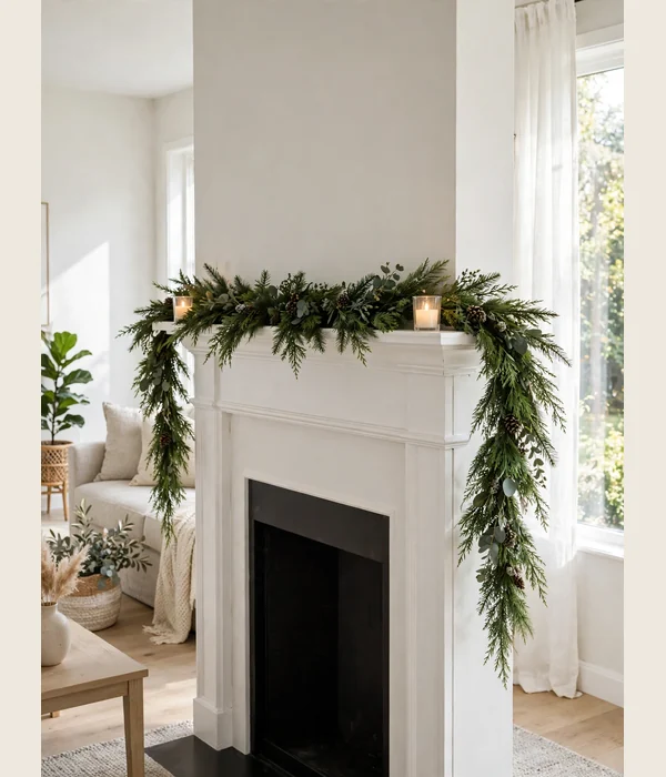 12 Minimalist Christmas Decor Ideas for a Calm, Clutter-Free Home 7 Run a Single Garland