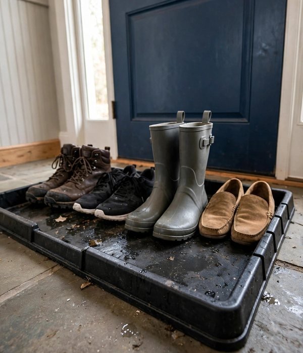 50 Home Organization Ideas for Every Room 29 Shoe Tray at the Door