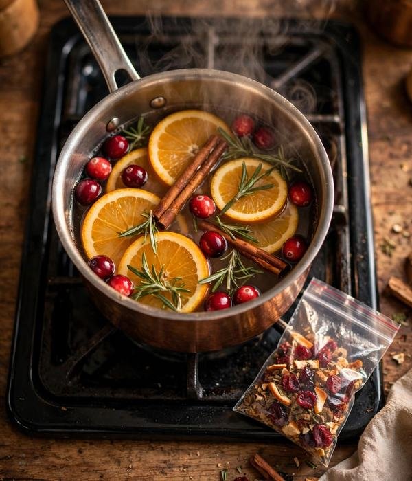 10 Christmas Entryway Decor Ideas for Small Spaces 11 Christmas simmer pot with oranges and cinnamon – christmas entryway decor
