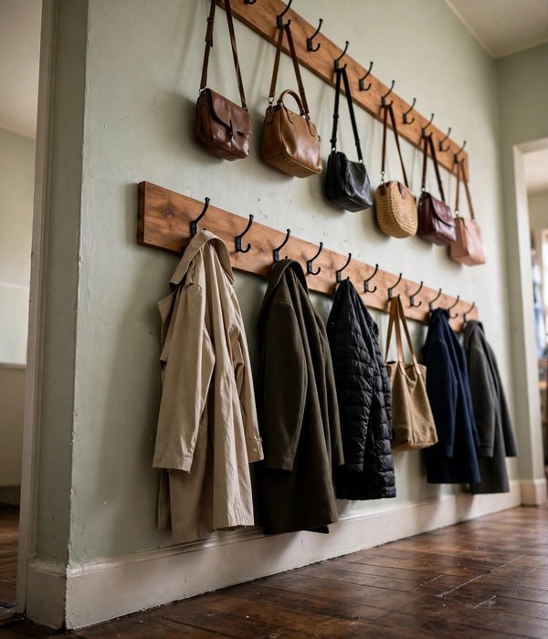 Spare Wall? Mount Hooks at 6–8 Inches