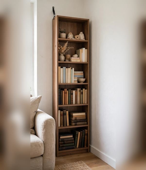 Tall Narrow Bookcase in the Dead Corner
