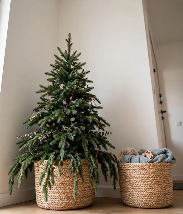 The Tree in a Basket Base – small christmas tree ideas