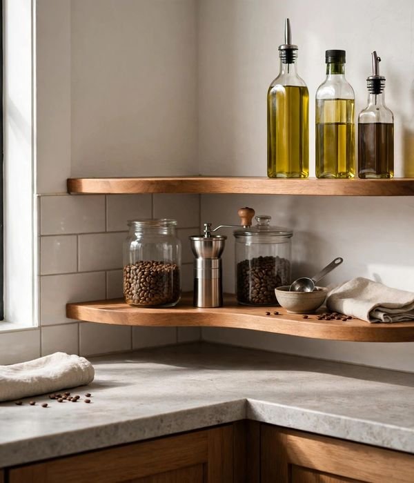 35 Kitchen Storage Ideas for Every Cabinet, Counter and Corner 17 Two-Tier Corner Counter Shelf