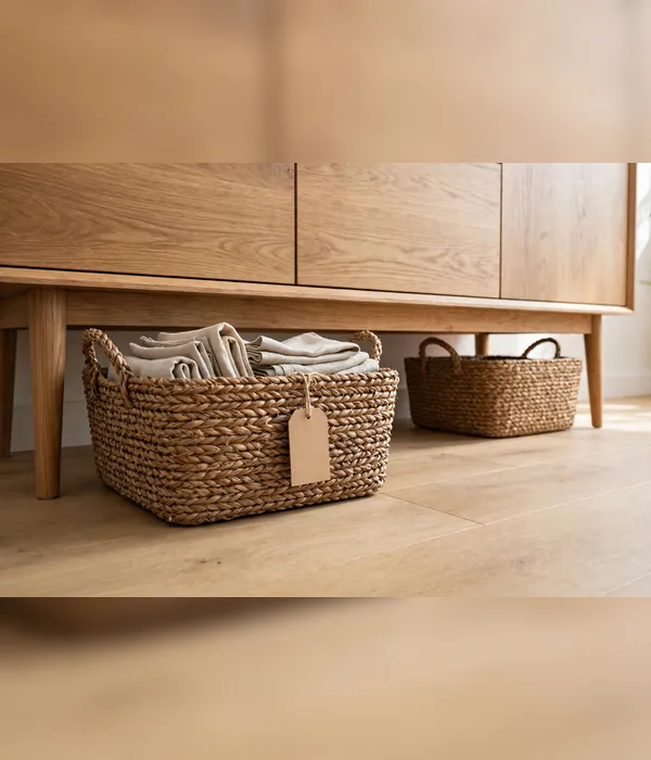 Under-Sideboard Baskets – dining room storage ideas