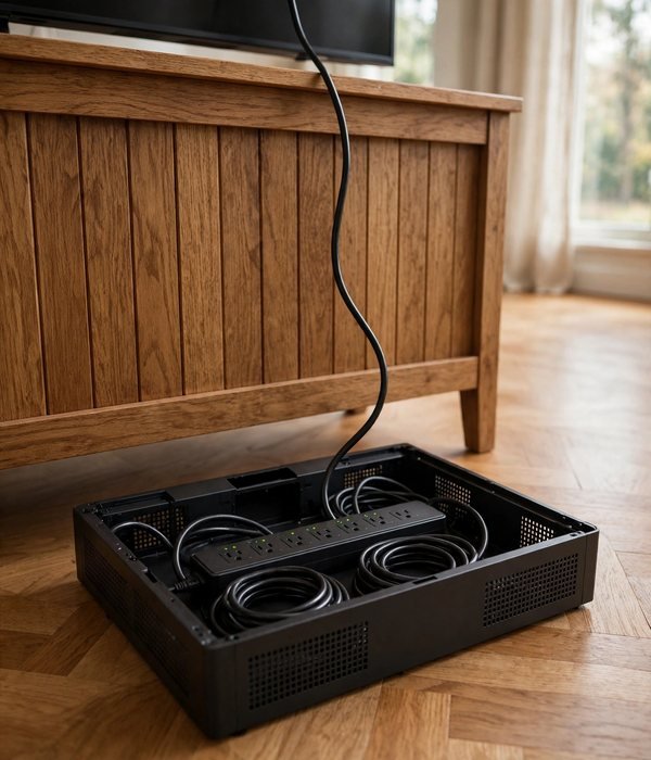 Vented Cable Management Box – living room storage ideas