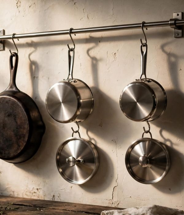 35 Kitchen Storage Ideas for Every Cabinet, Counter and Corner 29 Wall-Mounted Pot Rail