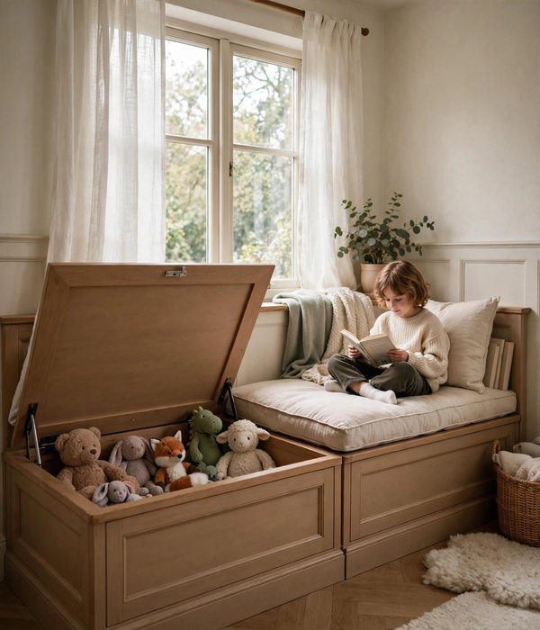 30 Toy Storage Ideas for Bedrooms, Playrooms and Living Rooms 14 Window-Seat and Bench Storage for the Bedroom