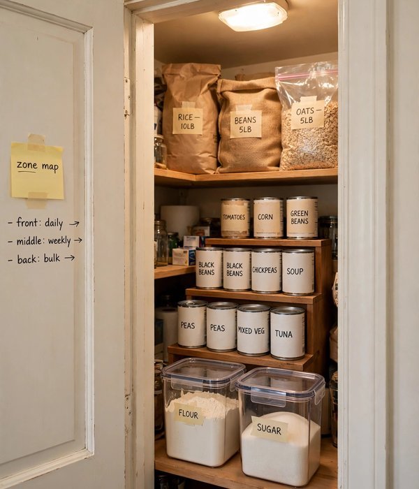 12 Pantry Organization Ideas Before Holiday Baking Season 6 Zone the 24-Inch Shelf: Daily, Weekly, and Bulk Lanes